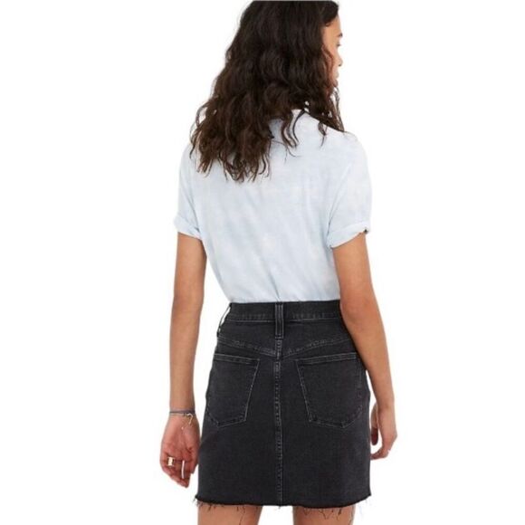 Madewell Stretch Denim Straight Mini Skirt in Ashcraft Wash: Raw-Hemmed edition - Picture 3 of 9